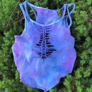 ~blue and purple fairycore crop top~